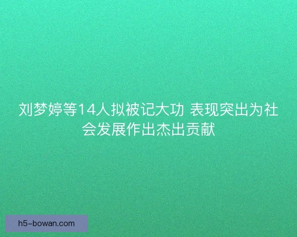 刘梦婷等14人拟被记大功 表现突出为社会发展作出杰出贡献